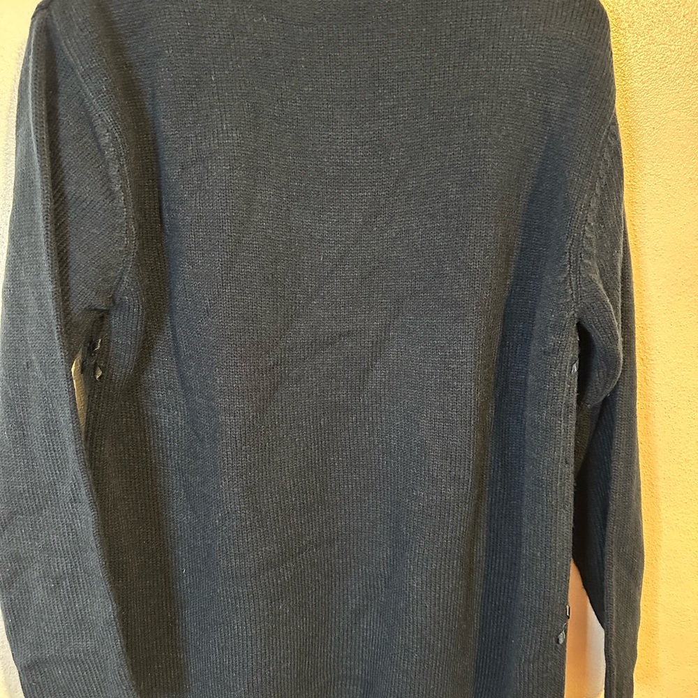 Blue Knit Sweater with Floral Embroidery and Ribbon Detail - Picture 2 of 8